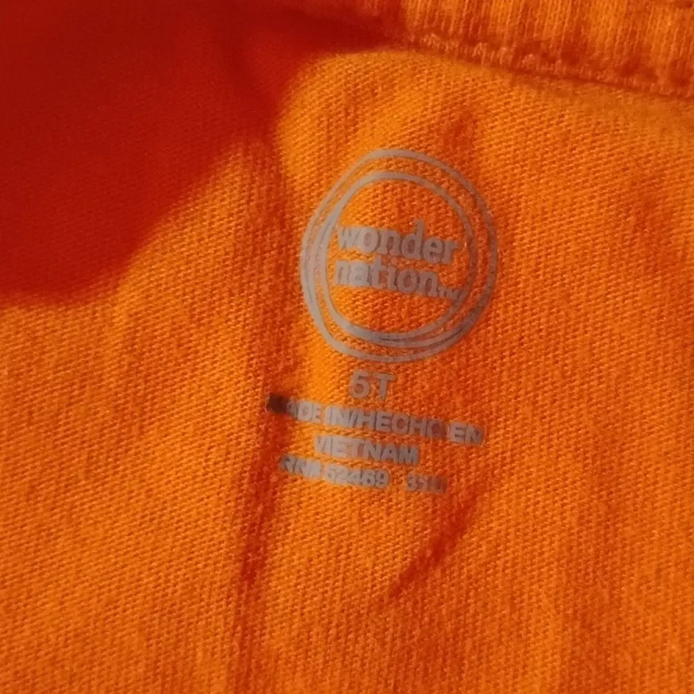 Wonder Nation Orange Halloween Kids Tee 5T